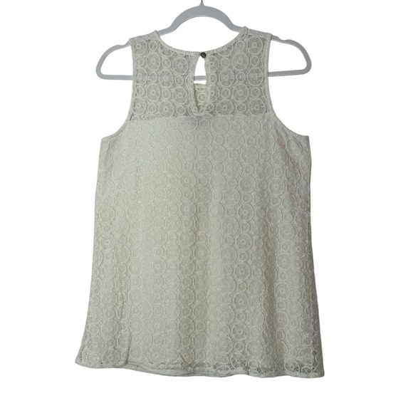 A Pea in the‎ Pod Maternity Top Small Womens White Cream Blouse Lace Sleeveless - Picture 2 of 7
